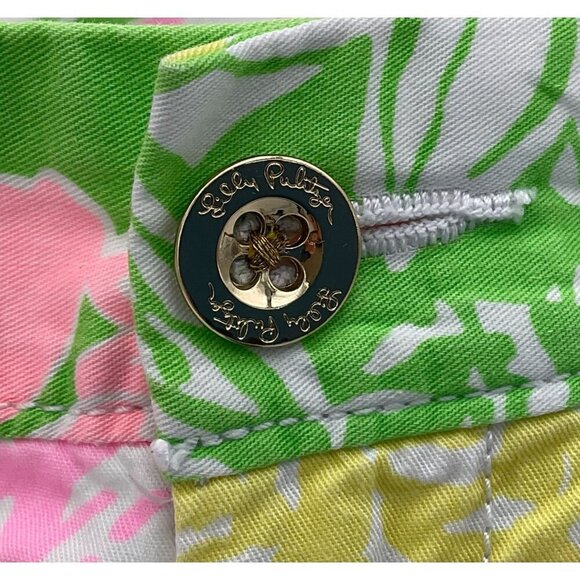 Lilly Pulitzer Buttercup Scalloped Hem 5" Shorts Bright Multicolor Florals Sz 4 - Picture 11 of 12